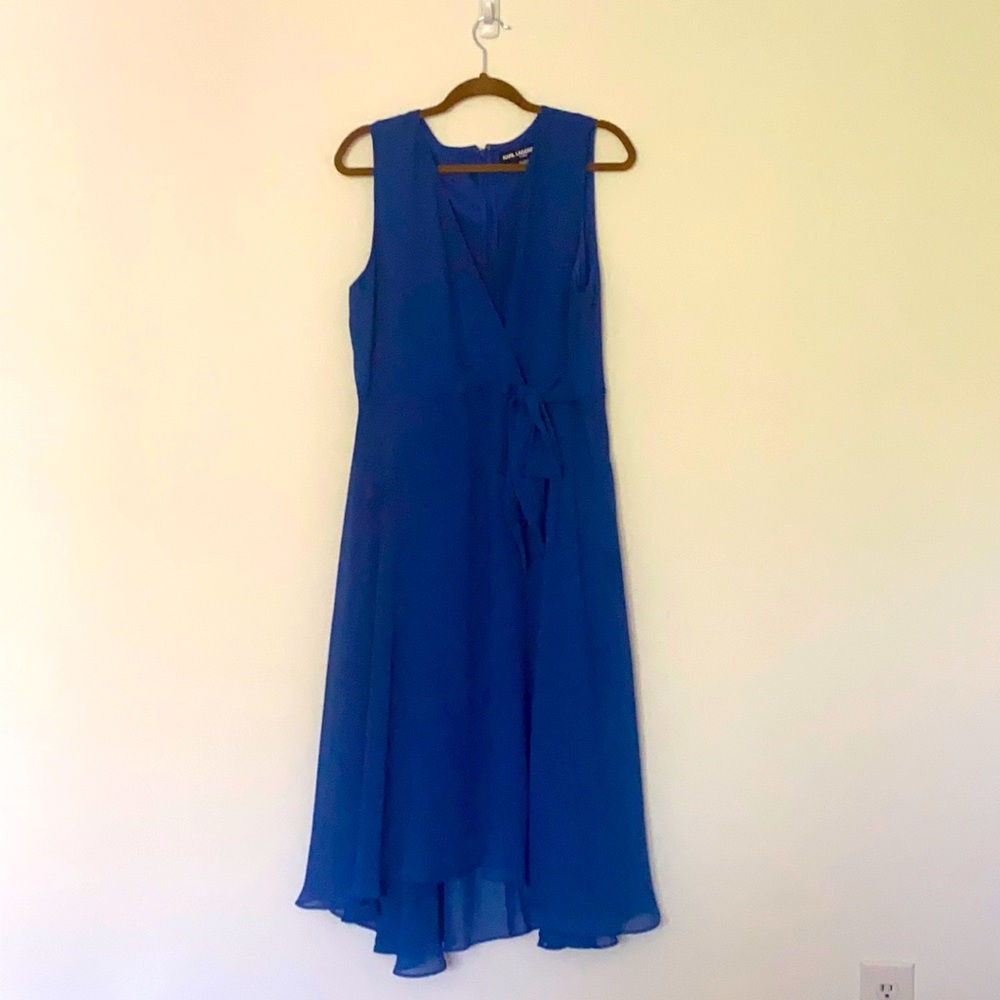Karl Lagerfeld Paris - size 14 blue wrap dress